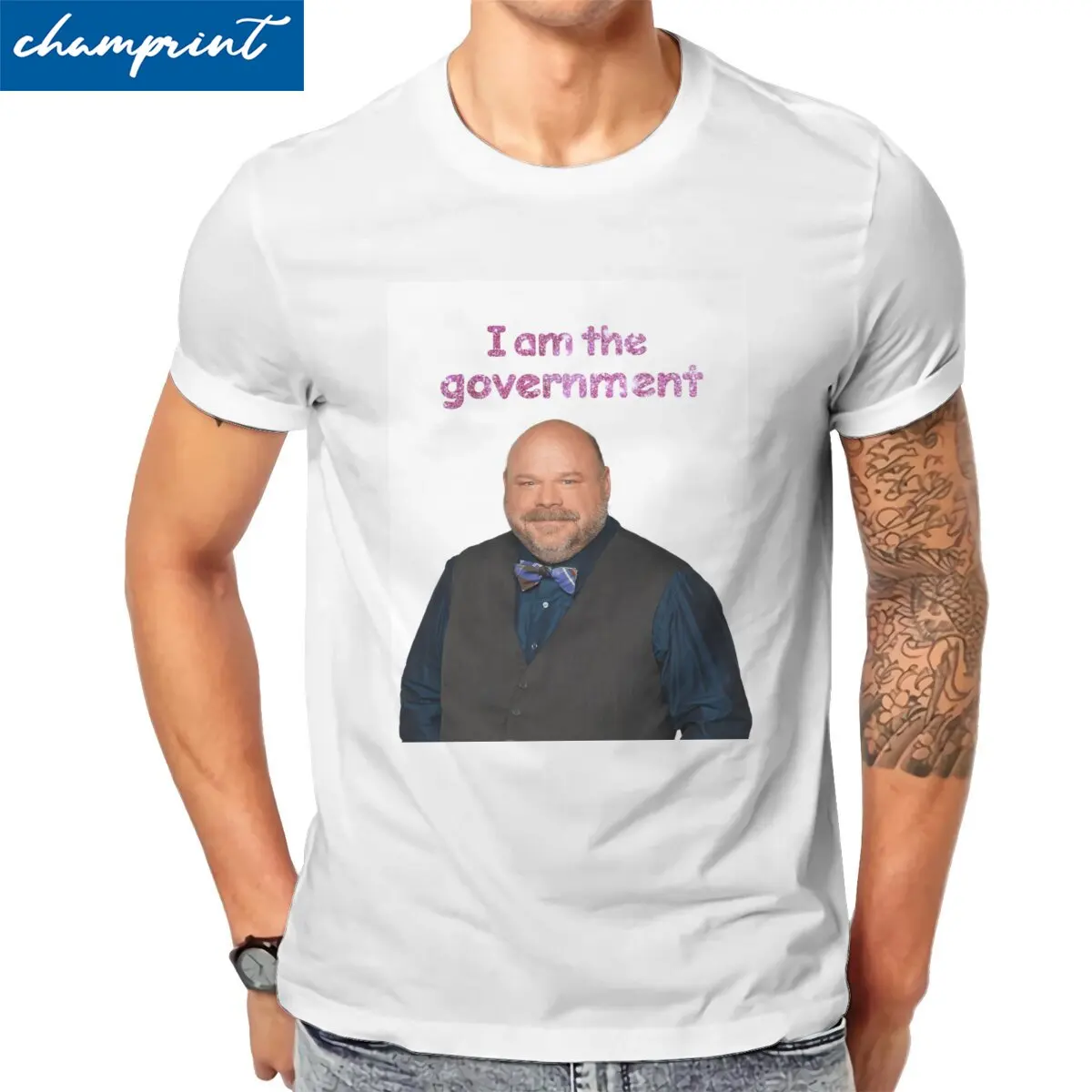 

Men's T-Shirt Bertram Casual Pure Cotton Tees Short Sleeve I Am the Government T Shirt Crewneck Tops Unique