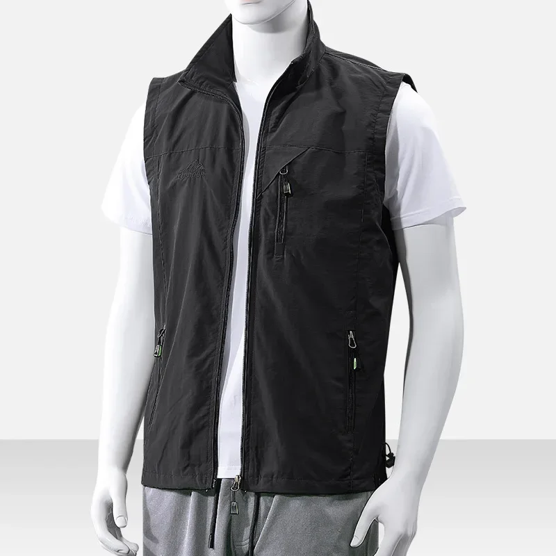 Spring and summer vest jacket for casual sports, waterproof, windproof, breathable, ultra-thin men's fishing vest 4