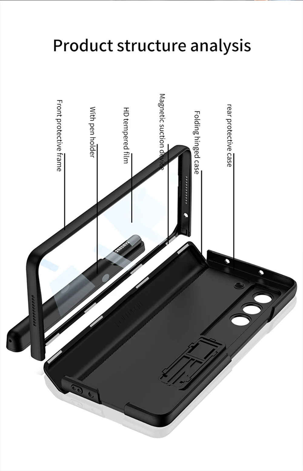 Magnetische Halterung Stift Halter Telefon Fall Für Samsung Galaxy Z Fold 5 5G Fall Kamera Bildschirm Schutz Abdeckung Stoßfest_voghion.com