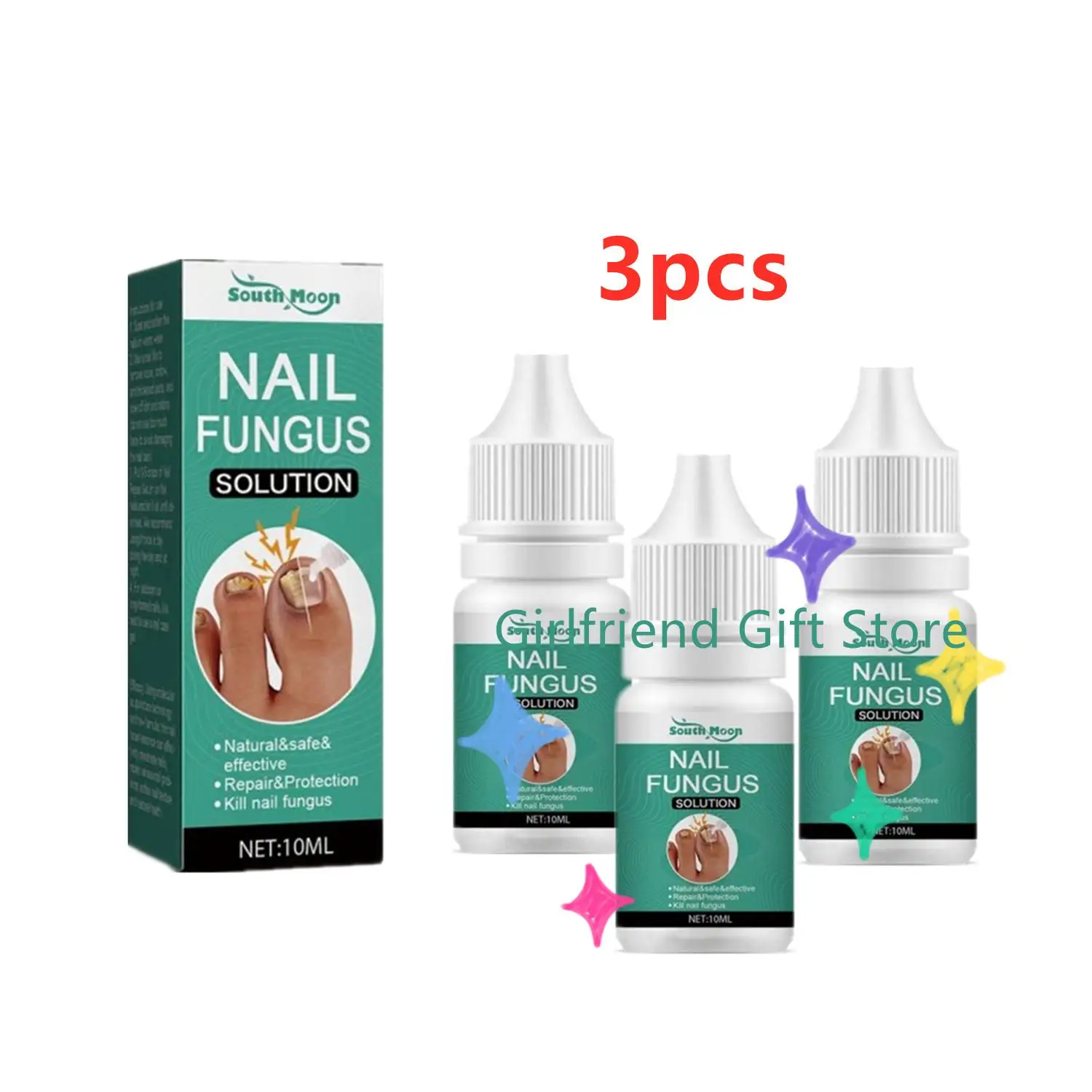 

3pcs Extra Strong Nail Fungus Treatment Serum Essence Oil Feet Repair Essence Anti Toe Infection Gel Cream Removal Nails Fungal