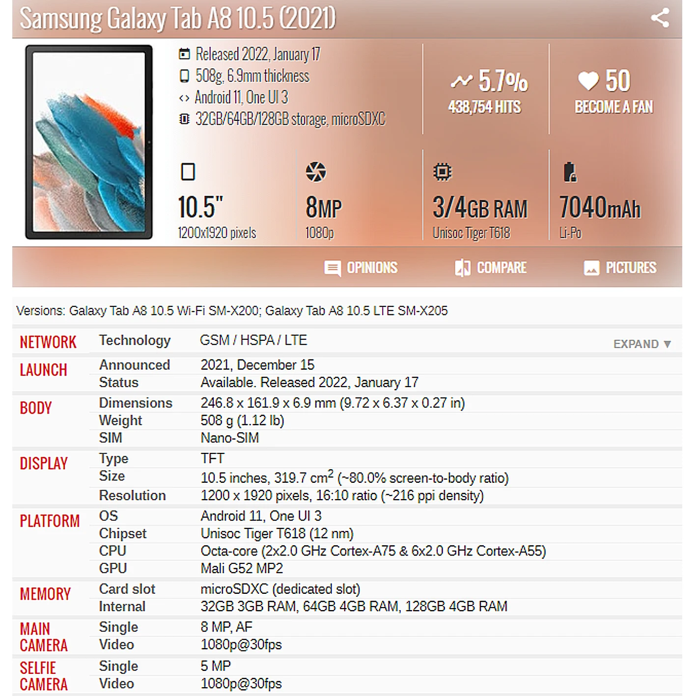 For Samsung Galaxy Tab A8 10.5 2021 SM-X200 SM-X205 X200 X205 X205C Screen Glass Lens LCD Display Touch Digitizer Assembly