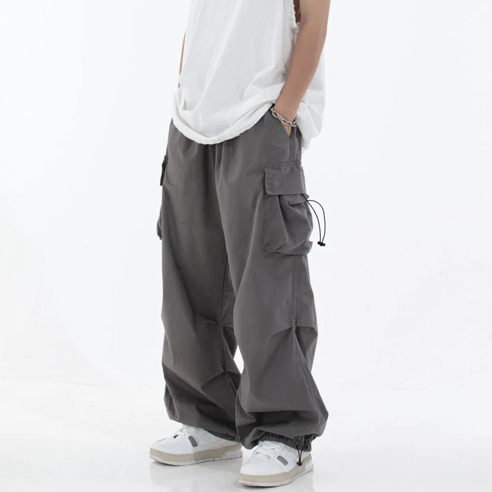 Black Men's Pants Oversize Pants High Street Fashion Straight Men Harem ...