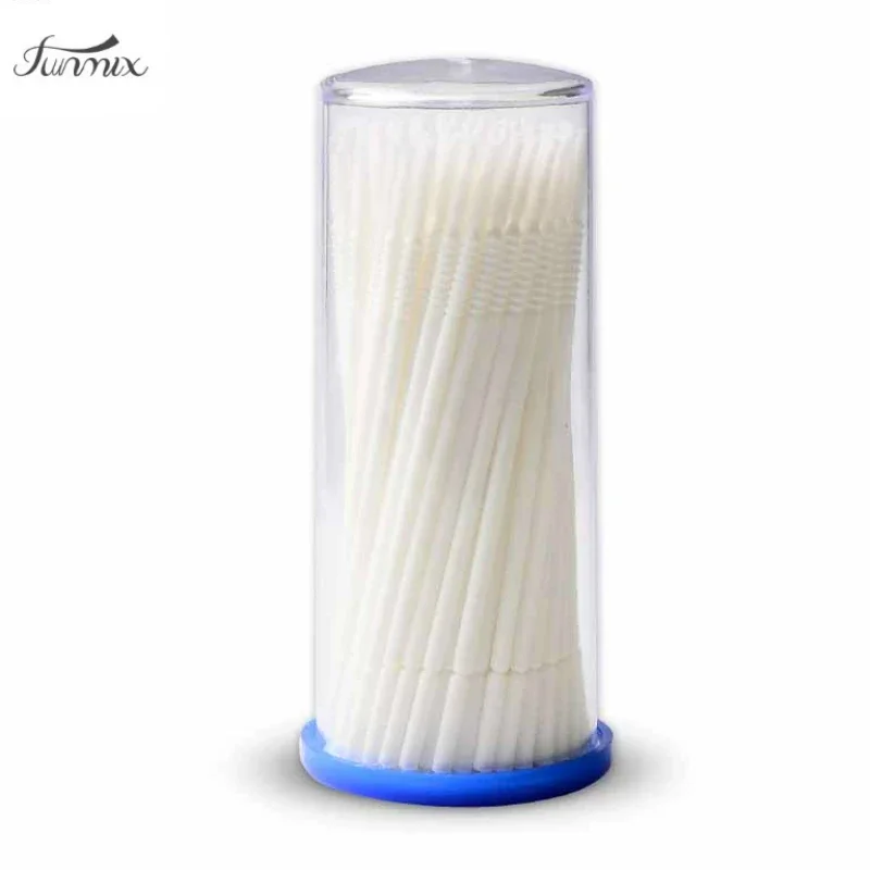 새로운 긴 머리 100pcs 일회용 메이크업 속눈썹 브러쉬 민트 그린 마이크로 마스카라 브러쉬 속눈썹 허용에 사용