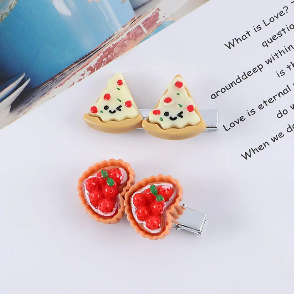 Geometric Cute For Girls Simulated Food Croissant Pizza Duckbill Side Clips Korean Barrettes BB Hairpins Women Hair Clips