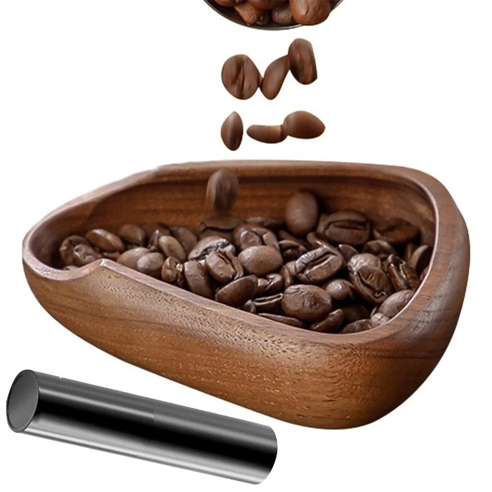 Wooden Coffee Bean Dosing Cup Spray Bottle Tea Leaves Barista Set Anti-Static Coffee Bean Spray Measuring Tray for Coffee Lovers