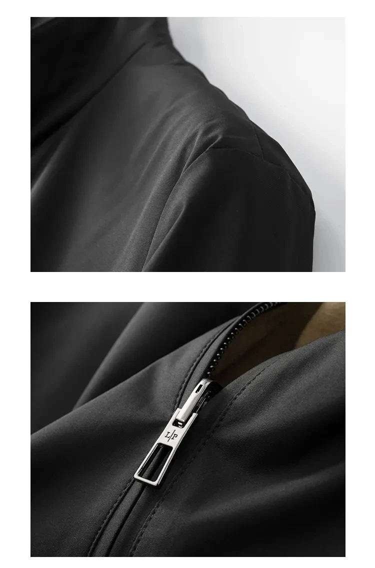 Fall Winter Men's High-end business reversible knitted wool basic autumn zipper stand up collar casual wool jacket 6