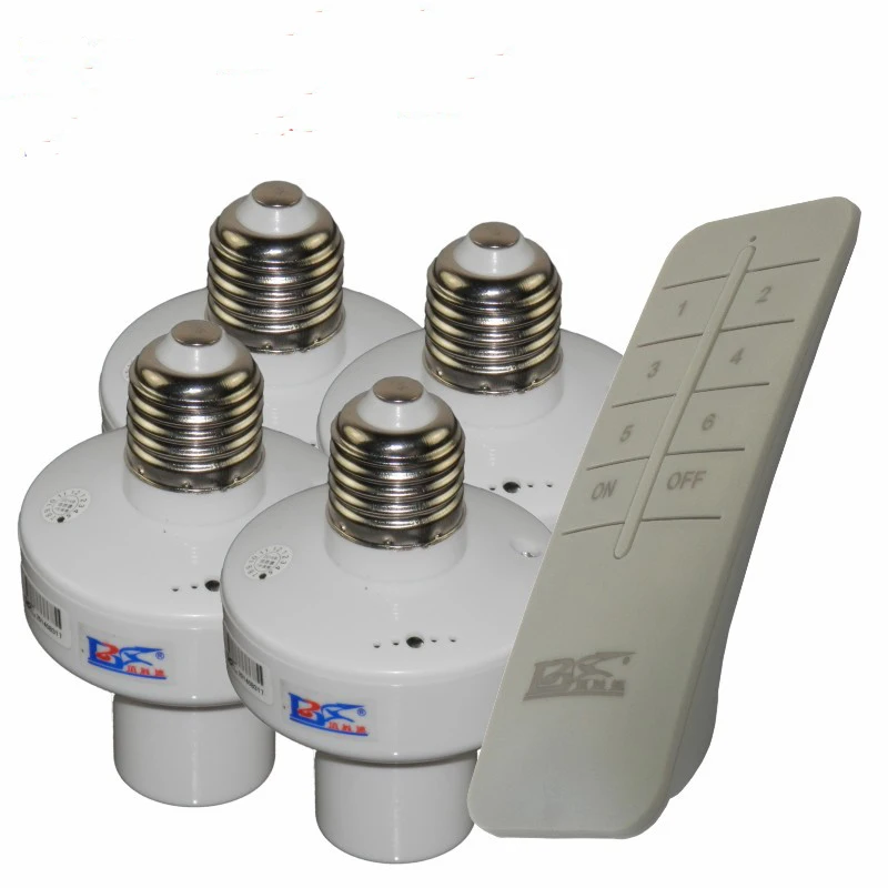 

1/2/3/4*E27 Wireless Remote Control Light Lamp Base on/Off Switch Socket Holder Rc Smart Device 110V 220V