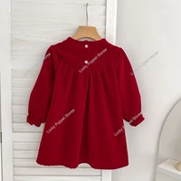 Robe de fête de noël bébé fille arc princesse à volants finition robe mode vacances de noël automne hiver porter enfants fille robe 4