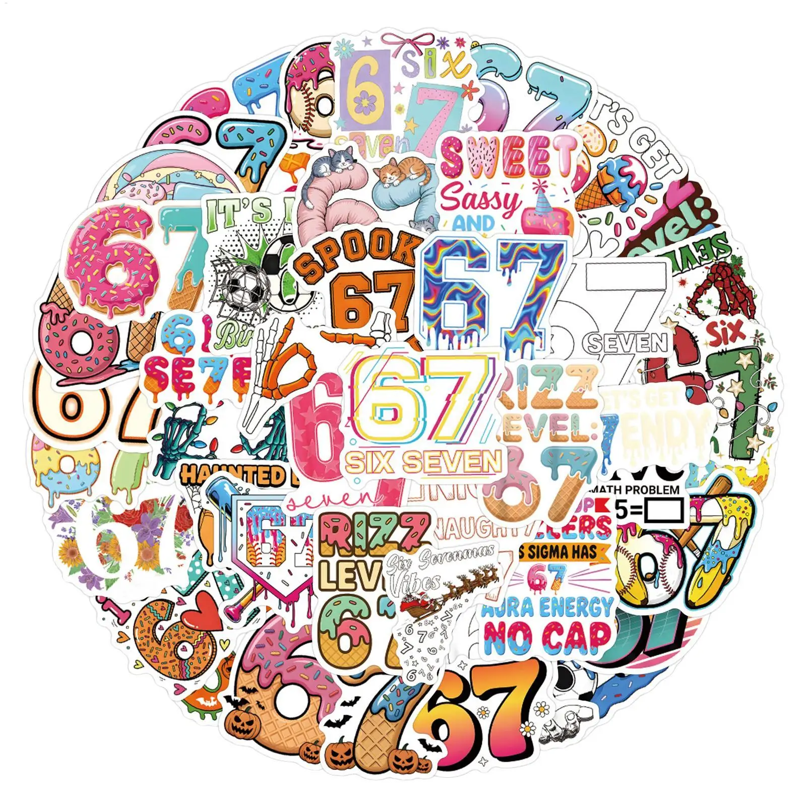 Cute Small Stickers Number Water Bottle Decal Funny Car Stickers for ...