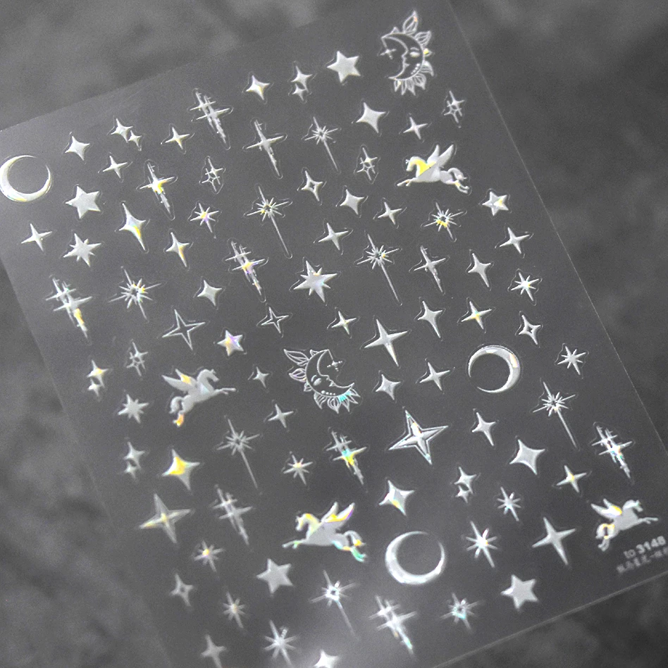Elegant Starlight Glitter Rhinestone Nail Art Stickers