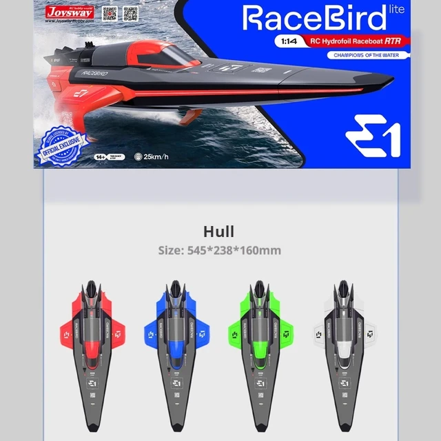 E1 RaceBird 1/14 Remote-controlled hydrofoil Rc speedboat Model Boat Ship 2.4GHz RTR Children'S Toy Gift 2