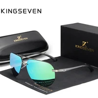 KINGSEVEN Polarized Rimless Pilot Sunglasses Aluminum Men Frameless Large-frame Glasses Women Casual Vacation Outdoor Eyewear