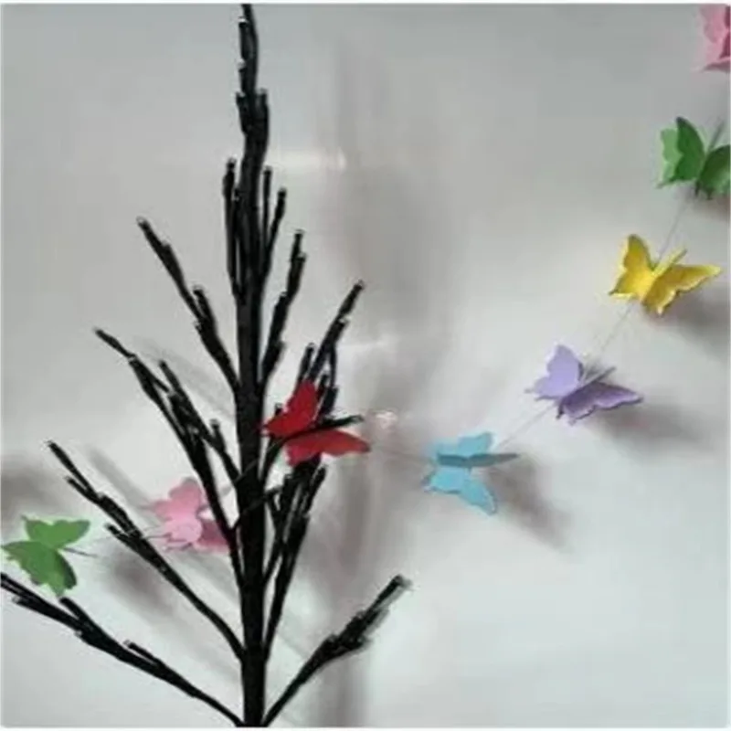1set 3D three-dimensional ribbon gradient butterfly paper flower colorful butterfly paper string piece birthday party decoration