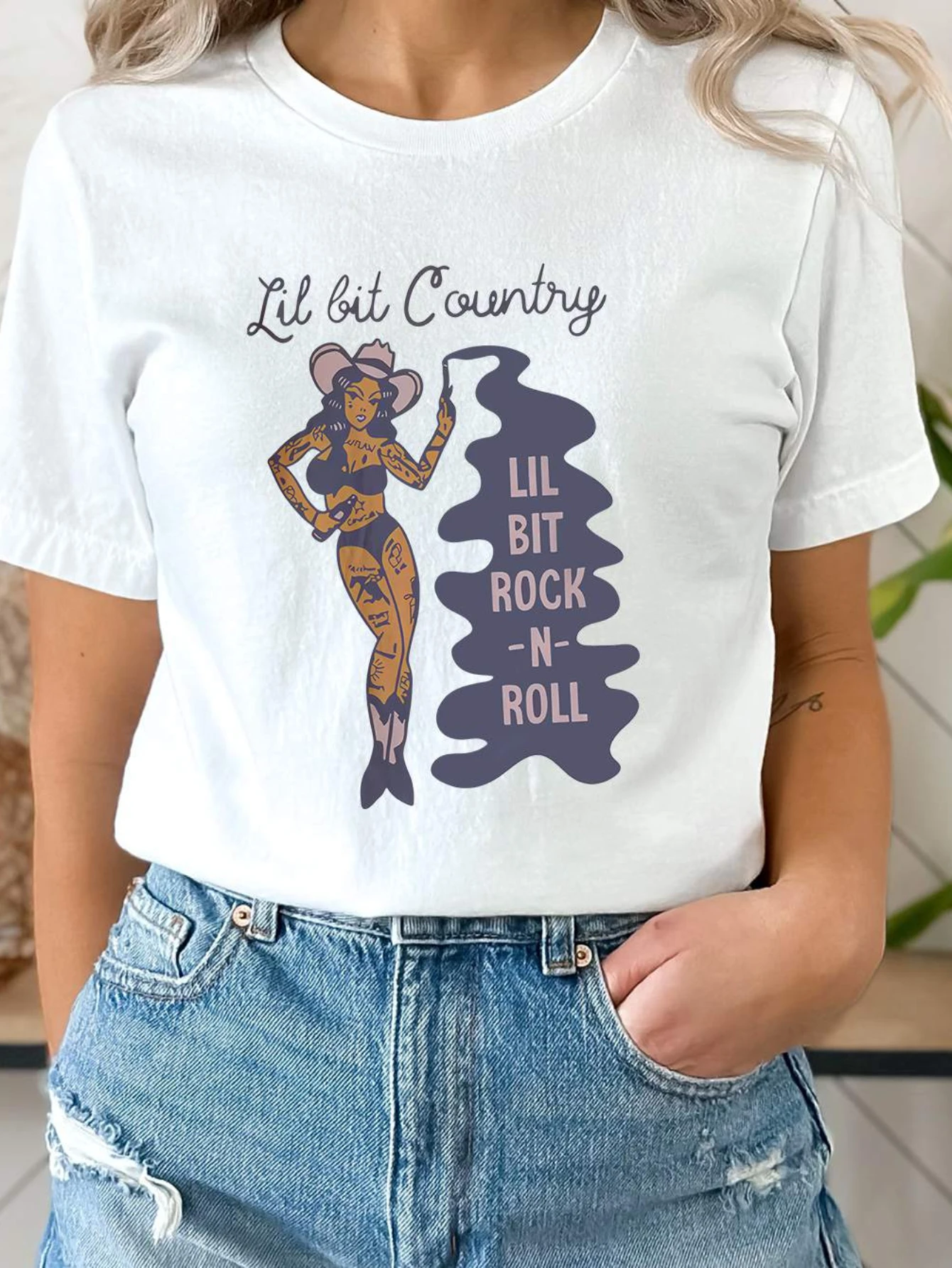 

Colorful Letter Print Crew Neck T-shirt, Casual Short Sleeve Top For Spring & Summer, Women's Clothing