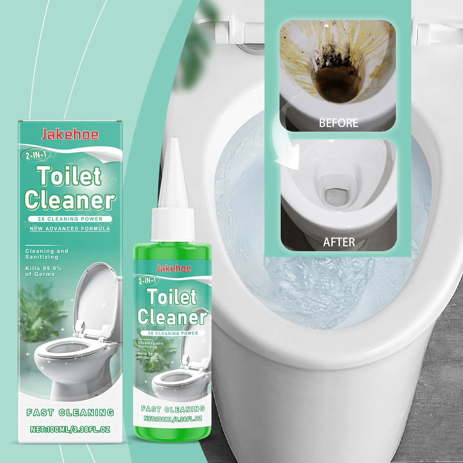 Jakehoe Toilet Cleaner Toilet Decontamination Cleaning Deodorant Deep Cleaning Fresh Cleaner Supplies 100ML