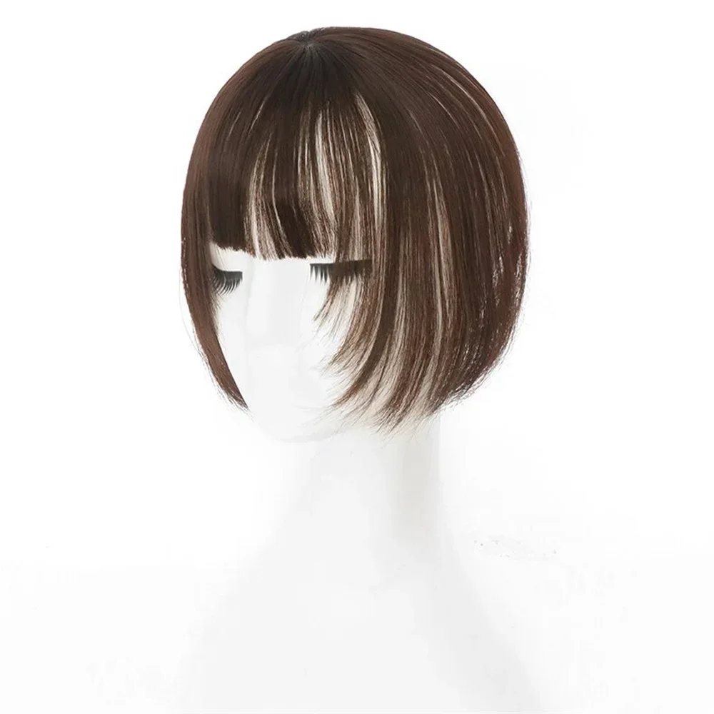 Fashion 3D Natural Invisible Seamless Air Bangs Wig Elegant French Fake Patch Synthetic Hair Piece for Girls Woman