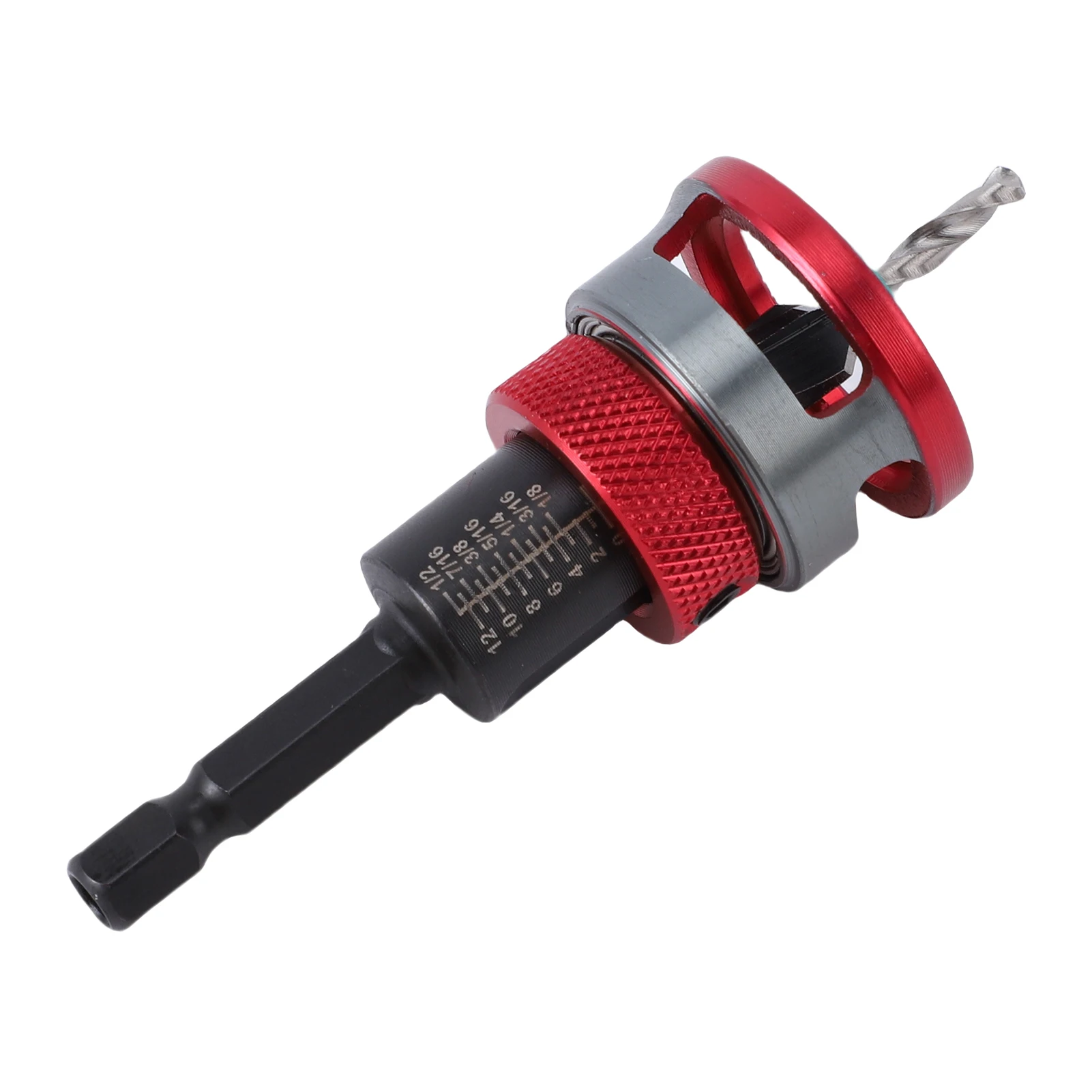 4 Blades Countersink Bit with Wood Contacting Limit Function Adjustable Depth Countersink Drill Set for Hiding Screws Red