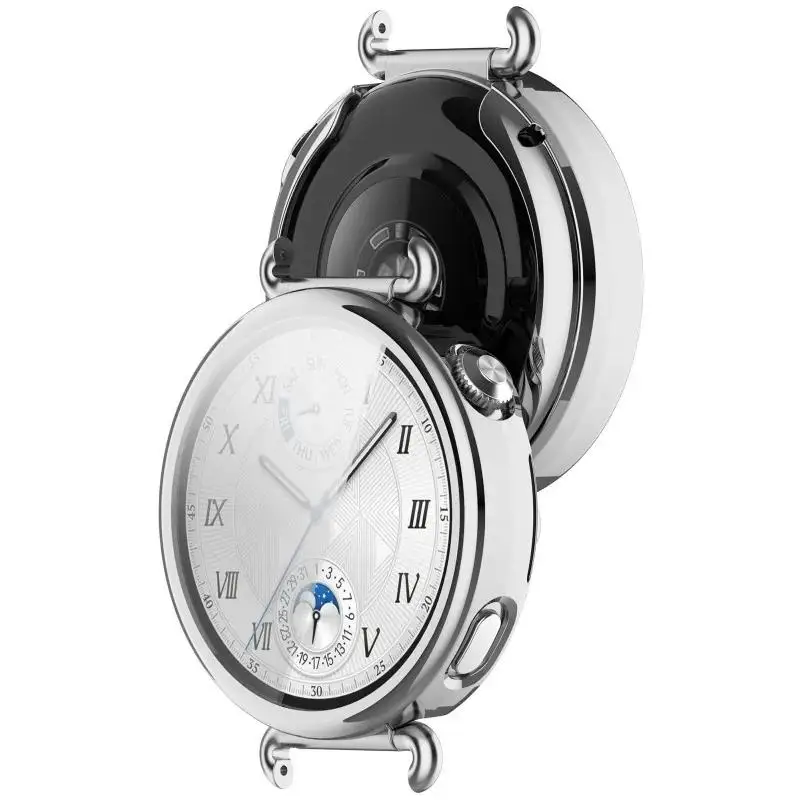 Enhanced Screen Protector Case for Smartwatch - Soft TPU Bumper Shell with Anti-Fall Film Cover