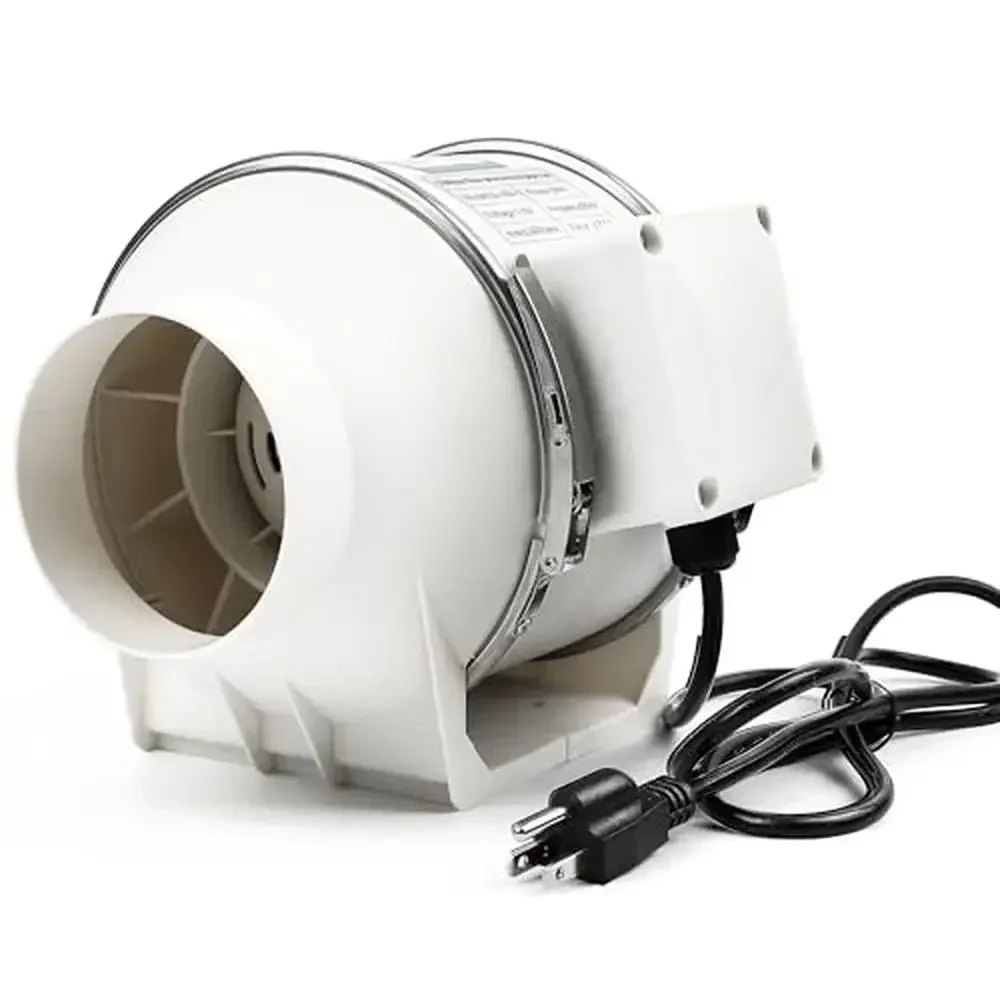 Inline Ventilation Exhaust Fan 4 Inch High Efficiency Air Vent Fan 280 CFM Duct Intake Bathroom Kitchen Grow Tent HVAC Quiet