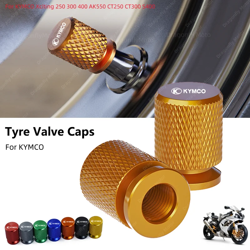 KYMCO Motorcycle Tire Valve Air Port Stem Cover Cap Plug CNC Accessories For KYMCO Xciting 250 300 400 AK550 CT250 CT300 S400