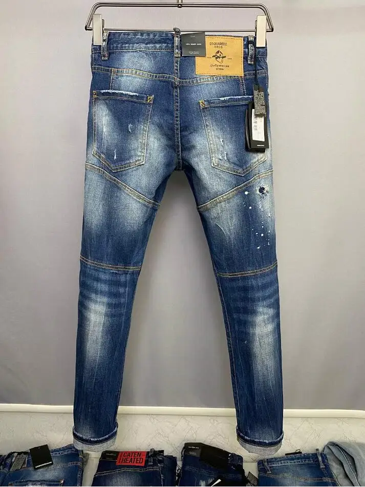 Dsquared2 microelasticity Jeans Straight Fit Street-Style Denim Pants A189# old navy jeans