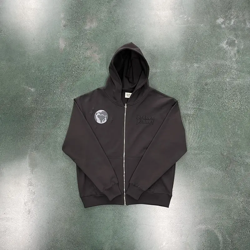 

2023 Broken Planet Couple's Spider Zip Up Hoodie Sweatshirt Men's Embroidery Original Quality BPM Hoodie Ande Sweatshirts