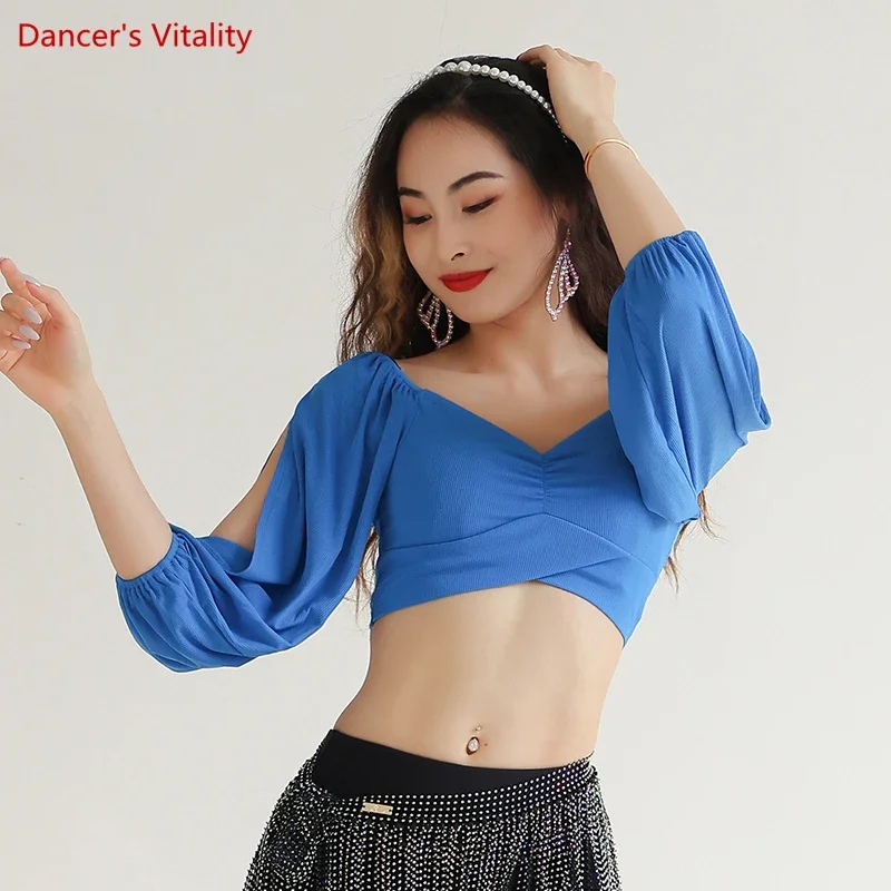 

Belly Dance Costume Top Practice Clothes Daily Practice Dance Slim Blouse for Female Bellydancing Exotic Dancewear