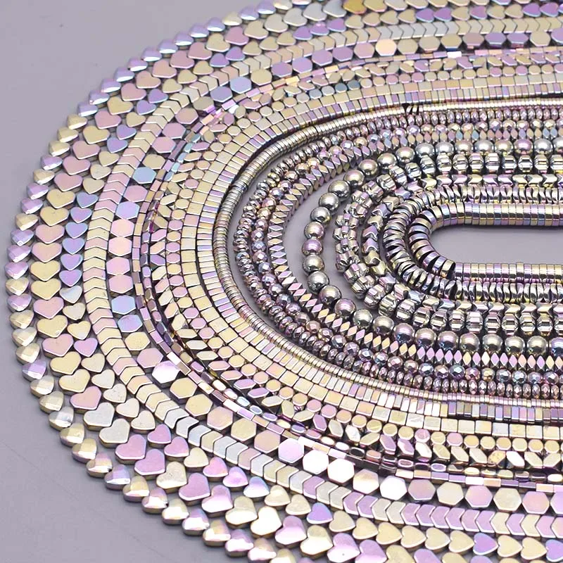 Neue farbe Natürliche Stein Hämatit Perlen Herz quadrat Runde disc Lose Spacer perlen Für Schmuck Machen DIY