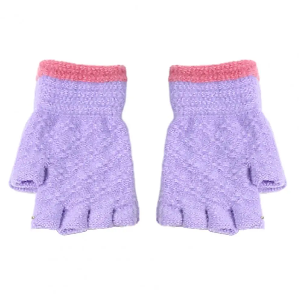 

Windproof Gloves Flexible Gloves Warm Cozy Half-finger Gloves for Students Knitted Anti-slip Windproof Ideal for Writing Weather