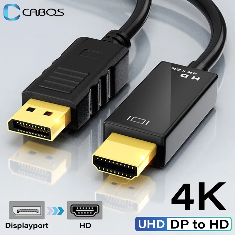 

4K UHD Video Audio Cable Displayport to HDMI-Compatible Adapter Cable Display Port DP for PS3/4 Laptop TV Box Projector Monitor