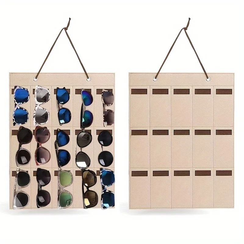 Eyeglasses Storage Bag Wall Mounted Sunglasses Holder Rectangular Display Rack Multifunctional Organizer for Glasses Accessories