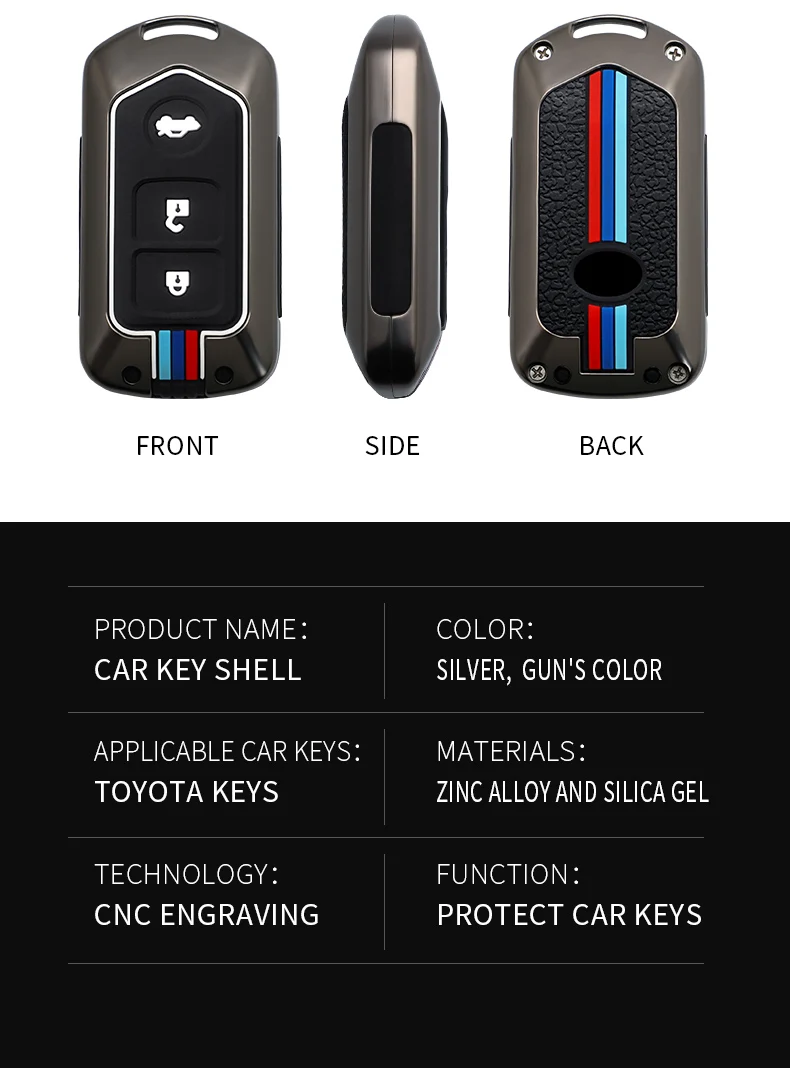 Zinc Alloy Car Key Fob Cover Case Shell Set for TOYOTA Corolla Verso 2004 2006 2007 Prius Gen 20 2005 2008 Remote Accessories 17 Zinc Alloy Car Key Fob Cover Case Shell Set for TOYOTA Corolla Verso 2004 2006 2007 Prius Gen 20 2005 2008 Remote Accessories - Sbc4edfbdbca844debad8866fedbbb5e6f