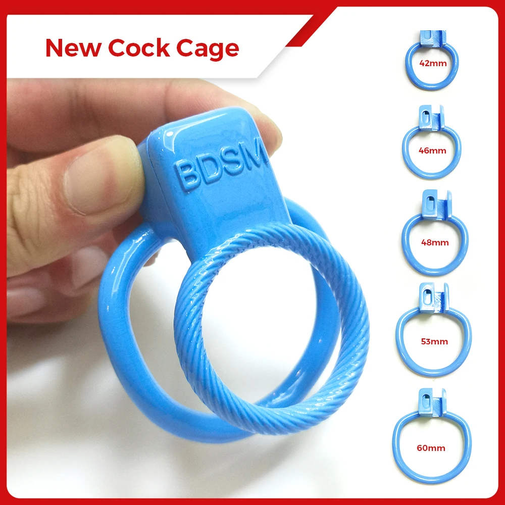 

BLUE Super Small Chastity Cage Male Devices Sissy Femboy Gay Bondage Lock Penis Ring Cock Cage Sex Shop Men's Adult Sex Toys