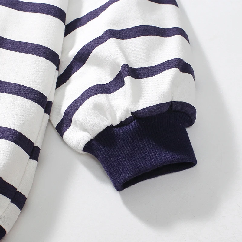 2Pcs/set Autumn Girls Embroidered Cartoon Striped Sweatershirts Tops+ Legging Sets Kids Clothes Children's Clothing Cotton