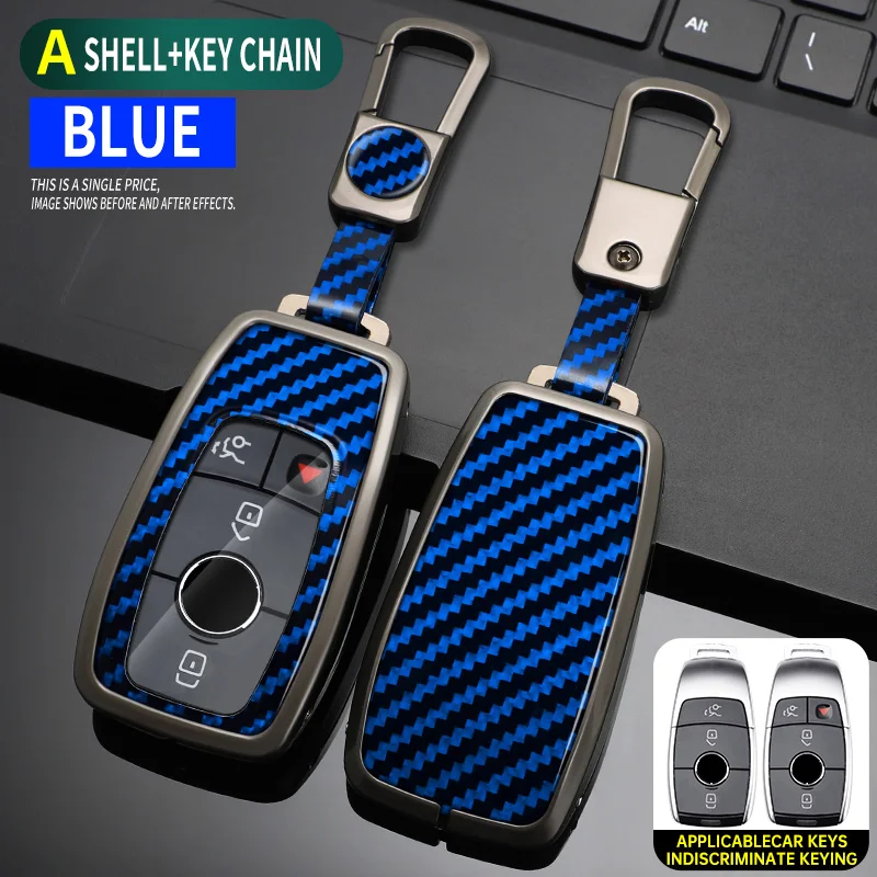 

Carbon Fiber Zinc Alloy Car Key Case Cover Fob Shell for Mercedes Benz 2022 C S Class W206 W223 S350 C260 C300 S400 S450 S500