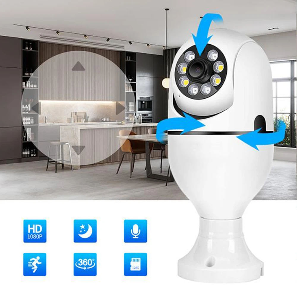 2mp E27 Blub Surveillance Wifi Night Vision Remote Monitoring Twoway