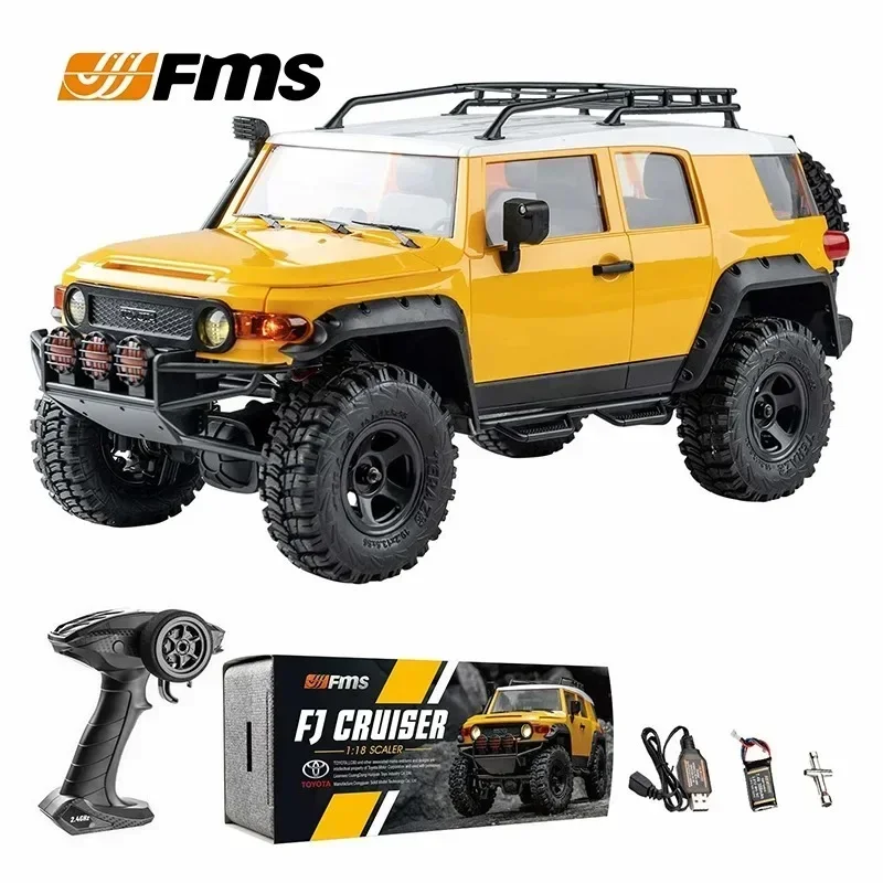 

FMS Fj Cruiser RC Car 1/18 Remote Control Vehicle 4x4 Climbing Off-road Simulation with Roof Rack Net Rc Crawler Cars for Adults