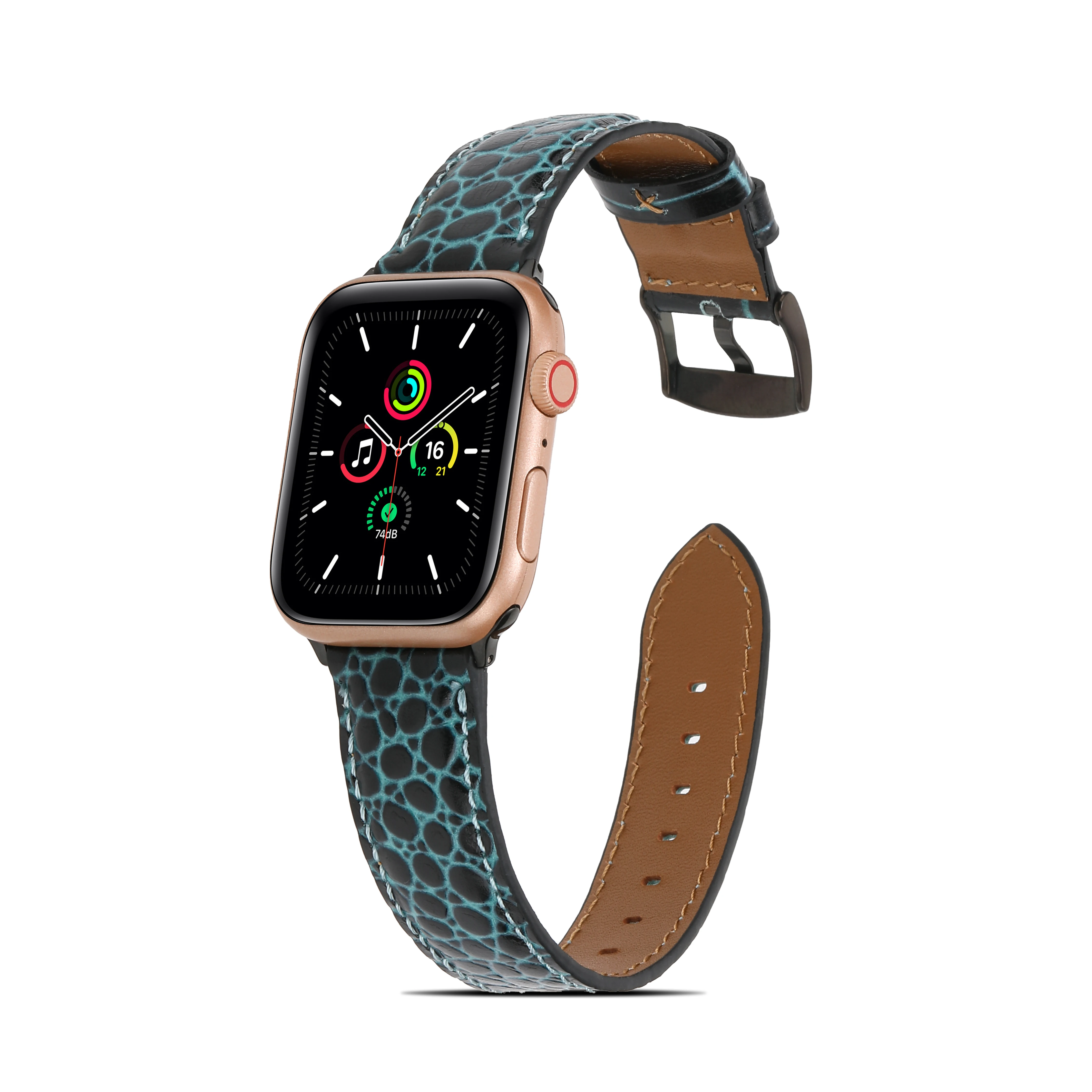 

Crocodile leather strap For Apple watch Ultra 49mm band 44mm 45mm 40mm 41mm 42mm silicone bracelet iWatch series 8 7 6 5 4 3 se