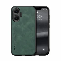 Vintage Durable Skin-Feeling PU Leather Magnetic Phone Case by ELVEV for Redmi Turbo 4 Pro (Green)