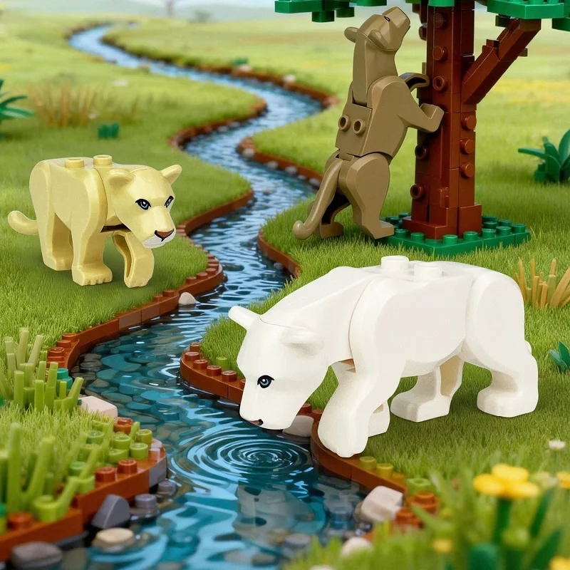 Safari Animal Building Block Figures - Educational Mini Toys & Gifts