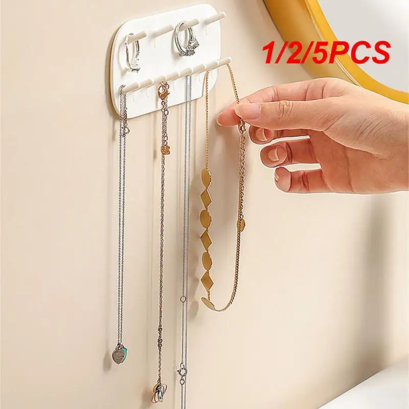 

1/2/5PCS Adhesive Paste Wall Hanging Storage Jewelry Hooks Jewelry Display Organizer Earring Ring Necklace Hanger Holder Stand