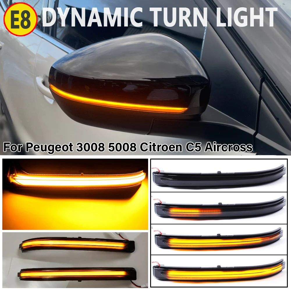 2pcs Ǫ 3008 5008 ̳  ñ׳ 2017- 2022 Ʈο C5 Aircross LED ̵ ̷ ǥñ ȭǥ