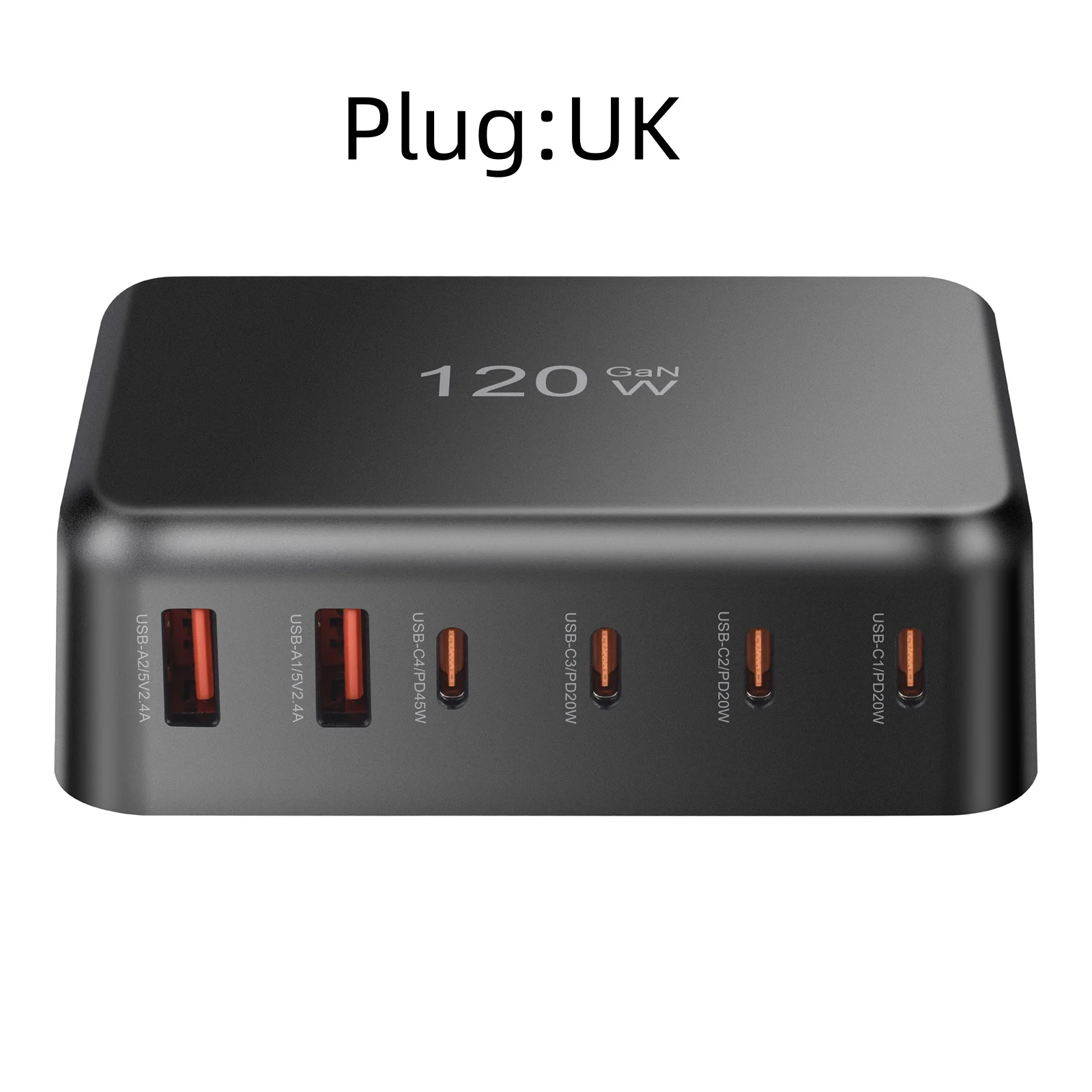120W GaN 6-Port USB-C Fast Charging Station