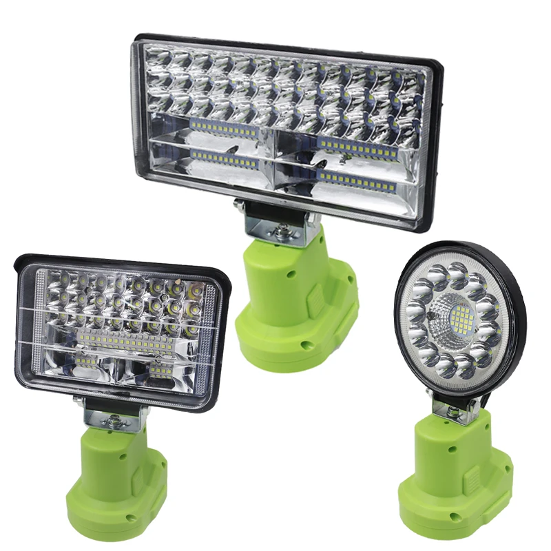 LED Alarm Work Lights Flashlight Electric Torch Spotlight Car Lamp For RYOBI 14.4V 18V Lithium Nickel One + Battery P108 P104 portable flashlight portable spotlight