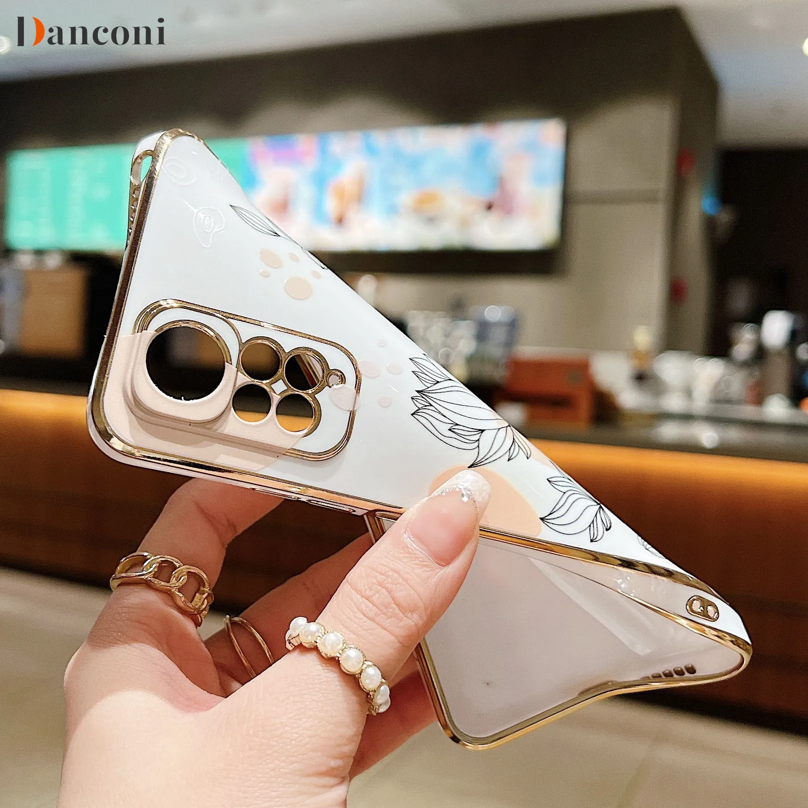 Elegant Floral Plating Silicone Phone Case