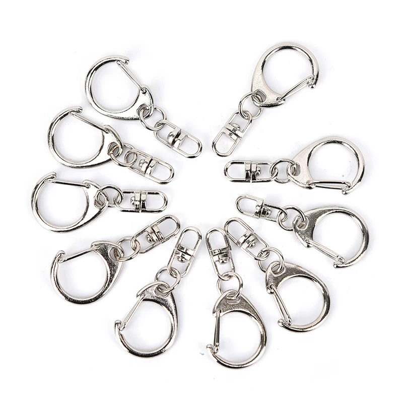 TOPPERFUN 60 Pezzi Portachiavi a Forma di Stella con Moschettoni Girevoli in Metallo Argento, Ganci per Cordino Fai da Te, Componenti per Creazioni Artigianali e Accessori per Chiavi