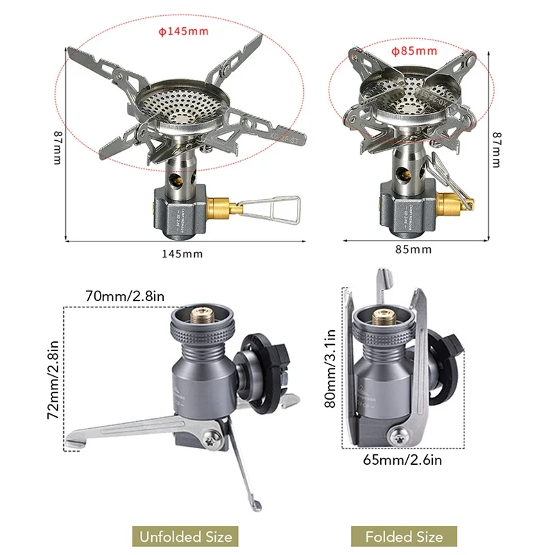 Campingmoon 3300W Detachable Folding Portable Pressure Stabilization Mini Camping Backpacking Gas Stove