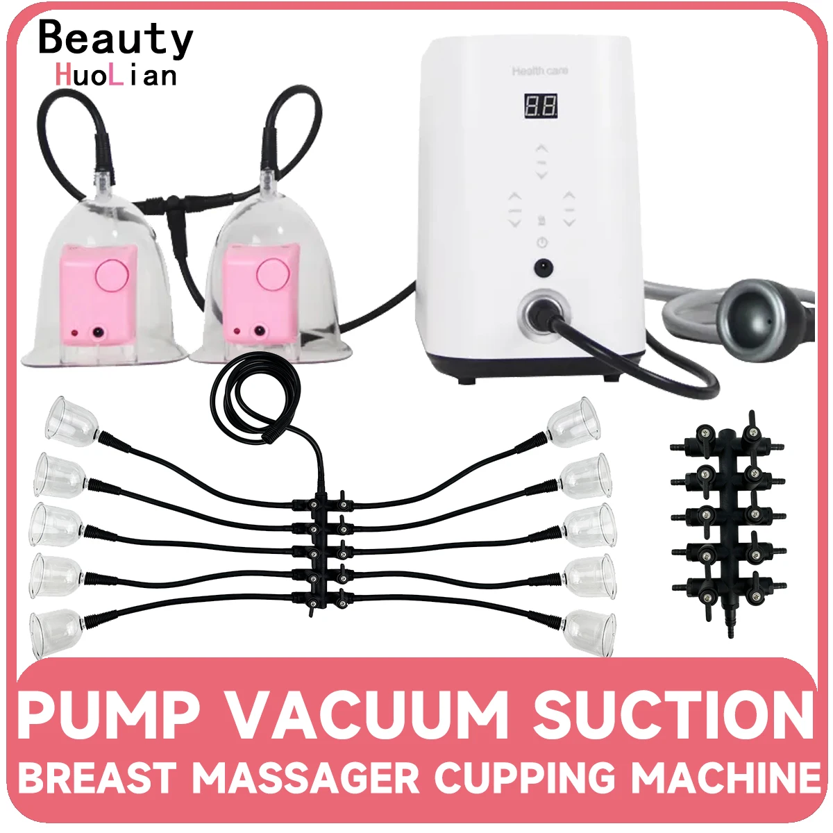 

Multifunctional Vacuum Cupping Scraping Breast Enlargement Machine Pumps Heating Therapy Massager Butt Enhancer Buttock Lifting