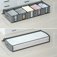 2 Pack Clothes Storage Bag With Removable Dividers board, Under bed Storage Boxes with Clear Window 2