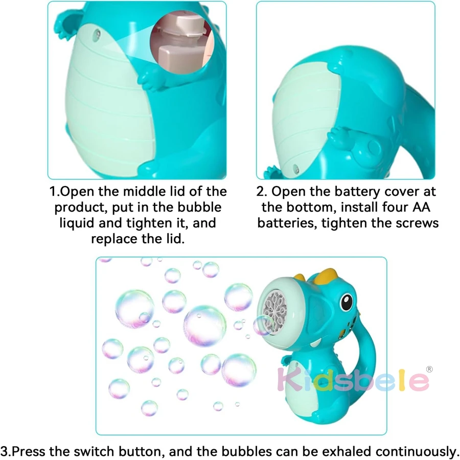 Dinosaur Bubble Machine Dinosaur Bubble Maker Toy Fun Music and Light Bubble Gun Blower Cool Outdoor Dinosaur Toys for Kid 6